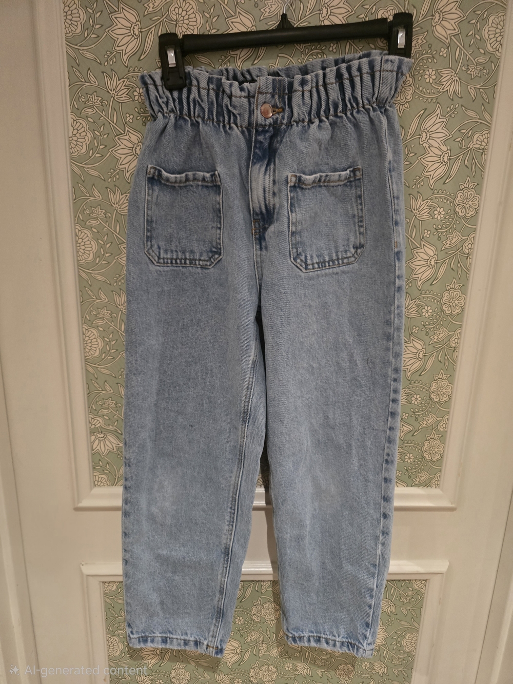 Zara Kids High-Waist Baggy Paperbag Jeans